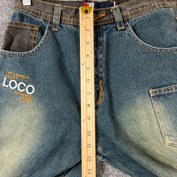 Vintage Loco Streetgear Jeans Boys Sz 14 Waist 28in Streetwear Stone Wash Y2K - Picture 8 of 8